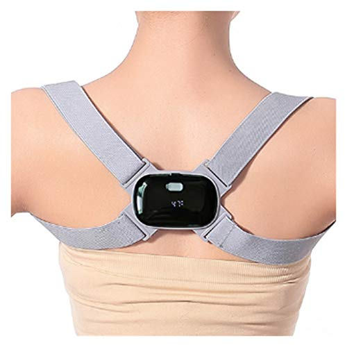 Samnuerly Intelligente Haltungskorrektur, Rückenhaltungskorrektur, Kinder-Rückenstütze, Körperhaltungstrainer, Schlüsselbein-Rückentrainer (Farbe: Upgrade-Grau-LCD) (Upgrade-Grau-LCD)