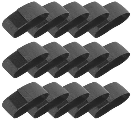 LEEQ Funeral Luto Brazalete - Ajustable Elástico Banda de Brazo Brazalete de capitanes Banda de Brazo, para el fútbol, el fútbol, el Baloncesto, el Respeto, el Monumento,Negro(15 Piezas)