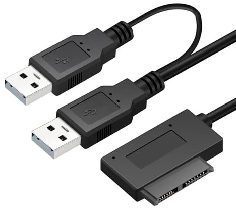 USB 3.0 Till 7+6 13-stifts Slimline SATA-adapterkabel, USB 2.0 Till SATA-kabel, Hot Swappable, för Bärbar CD/DVD ROM Optisk Enhet