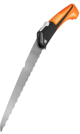 MINOVA Folding Insulation Hand Saw, 10 Inch Steel Blade Wavy Teeth Serrated Sharp Utility Tool, Foldable for Cutting Foam, Mineral Wool, Styrofoam Rockwool (Folding Hand Saw)