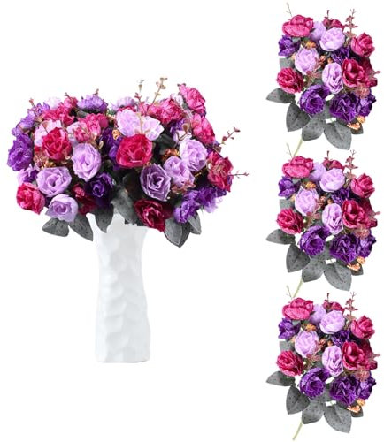 astylishome Faux Flowers that Look Real Artificial Flower Roses Realistic Touch Fake Rose DIY for Wedding Bridal Bouquets Valentines Day Home Indoor Outdoor Decoration 0210