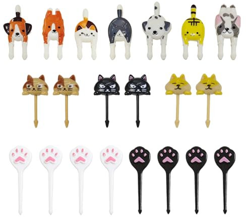 Forchette Da Frutta Da 21 Pezzi, Forchette Da Pranzo Per Bambini, Forchette Da Frutta Creative Per Cartoni Animati, Set Di Forchette Per Cibo Carino, Accessori Per Scatola Da Pranzo