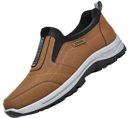 Chanpning Chaussure de Marche Homme sans Lacets Chaussures de randonnée à Enfiler pour Homme Baskets de randonnée en Plein air Chaussures orthopédiques Chaussures légères pour Le Travail