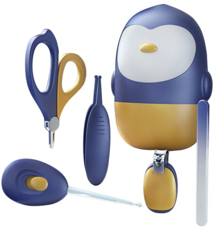 OFFIGAM 1juego Kit De Cuidado De Uñas Para Bebés Set De Manicura y Pedicura De Led Tijeras Cortauñas y Para Recién Nacidos Niño Niña y Niñas Morado Dorado