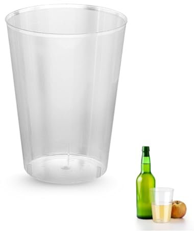 PARENCE.- Set de 10 vasos reutilizables de 500 ml – Vasos duros PP sin BPA | Lentes grandes y duraderas | reutilizable, lavable, apto para vacaciones, bebidas, sidra, cerveza