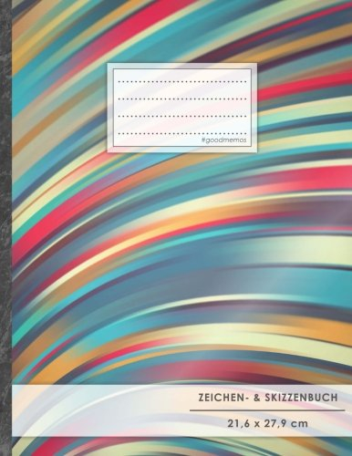Zeichen- & Skizzenbuch: DIN A4 • 100+ Seiten, Soft Cover, Register, „Farbige Streifen“ • Original #GoodMemos Sketchbook • Perfekt als Skizzenbuch, Übungsheft, Storyboarding