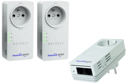 Netgear - XAVT5602 - förpackning med 3 PowerLine-adaptrar 500 Nano med uttag