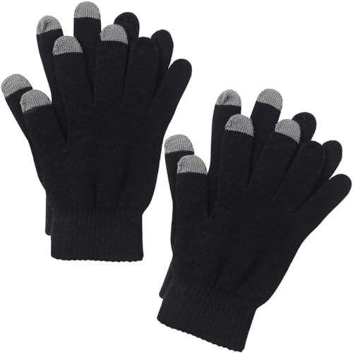 Cooraby 2 Pairs Men or Women's Winter Touch Screen Magic Gloves Warm Knit Gloves Typing Texting Gloves