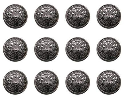 Heallily 30 Botones de Metal para Abrigos Redondos y Planos, Vintage para Chaqueta, Manualidades, Costura Negro, 23 mm