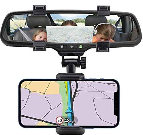 N NEWTOP ST15 Supporto Porta Reggi Pinza da Specchietto Retrovisore da Auto Macchina per Cellulare Smartphone