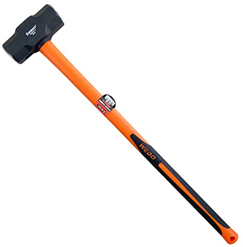 WEDO Fäustel Vorschlaghammer Mit Fiberglasstiel 5400g, Schlittenhammer, Hardware Werkzeug, Stemmhammer, Großer Hammer, Kohlenstoffstahl, Rutschfester Griff, Langlebig, Länge 894mm