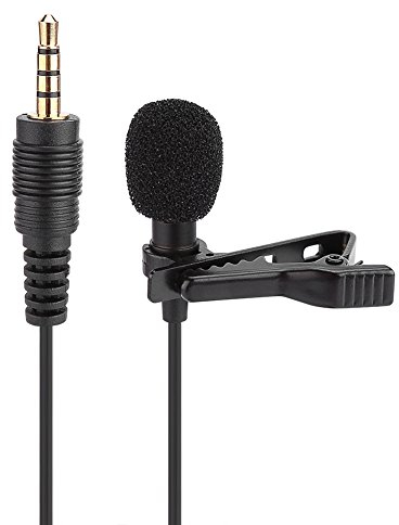 PUSOKEI Universal Microphone 3.5 mm Jack Wired Clip-on Lapel Microphone for IOS and Android Devices