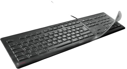 CHERRY WetEx, Flexibe Tastatur-Schutzfolie für CHERRY STREAM Fullsize-Tastaturen, ANSI-Layout, Schutz vor Verschmutzung durch Flüssigkeiten, Staub, Fremdkörper