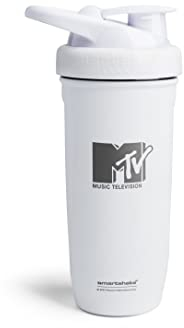 Smartshake Reforce Stainless Steel MTV LOGO Shaker Bottle (900 ML /30oz) | Light Weight Resistance Sports Shaker Bottle with a Soft Lid | Leakproof Protein Shaker Cup, BPA Free & DEHP Free