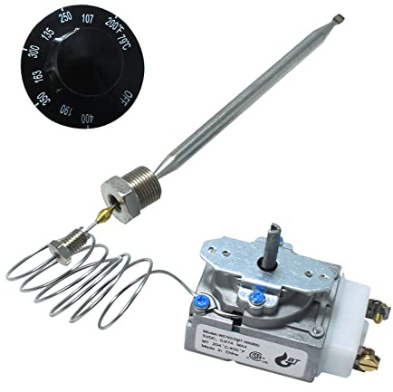 MENSI Minivolt Thermostat Control Replacement Of Robertshaw Model RX-2-24 Fits For ADCRAFT Parts Fits Gas Fryer with 0.315 Bulb x 3/8 NPT Nut and Knob Switch
