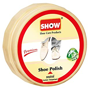 SHOW Premium Neutral Carnauba Wax Shoe Polish - Unisex 50ml 1 Unit Polish Cream Shine Nourishes and Protect Shoes and Boots - Leather Care Products