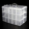 SENENQU Boite de Rangement 3 Étages Empilable en Plastique Transparent, Boite de Rangement avec Couvercle de Rangement à 30 Compartiments, Boite en Plastique pour Jouets, Loisirs Créatifs