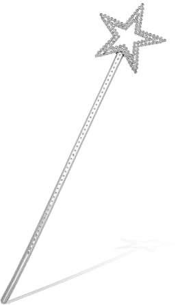 Abeillo Feenstab Zauberstab für Kinder, Stern Glitzer Zauberstäbe für Mädchen, Prinzessin Stab Silber Angel Fairy Fee Zauberstab für Weihnachten Kostüm Karneval Mottoparty Cosplay Dekoration