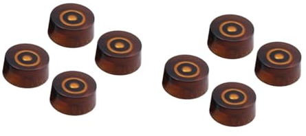 Toyvian 8stücke Runder Gitarrenknopf-set Teefarbe Lautstärke Und Klangregelung Passend Gitarren Langlebiges Material Einfache Installation Vintage Design