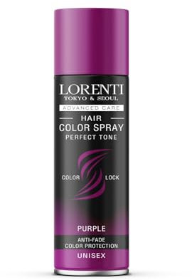 Lorenti Hair Color Spray | Temp Perfect Tone | Anti-Fade Colour Protection | Purple 150 ml