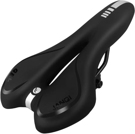 Selle de vélo confortable pour homme et femme - Imperméable - Respirante - Accessoire de vélo, Selle en gel pour VTT, BMX, vélo de route, vélo de ville, vélos d'appartement (noir)