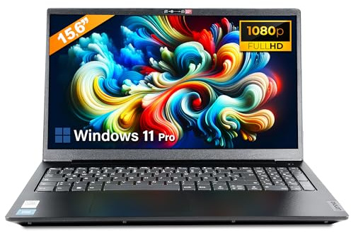 Lenovo - Schneller Laptop mit Intel Celeron N4500 2x2.80 GHz - 15.6 Zoll Full HD Notebook - 8GB DDR4 RAM - 256 GB SSD - Webcam - Bluetooth - USB 3.2 - WLAN - inklusive Win 11 Pro + Greed Laptoptasche