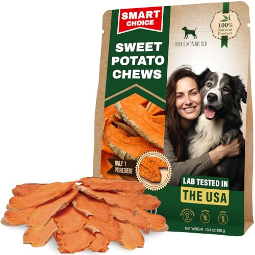 Dog Treats Sweet Potato Chips 300 g - All Natural Pet Snack Chews - Grain Free & Human Grade Dried Snacks in Bulk - Best Jerky for Training Small & Large Dogs