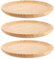 WOPPLXY 3 Stück Holztablett Rund, Durchmesser 25 cm Tablett Rund Holz, Rundes Holztablett aus Bambus Natur für Brote, Braten, Früchte, Desserts