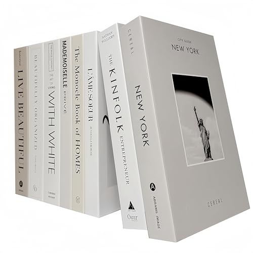 Ediactcyl 8 Pack Decorative Books, Decoration Faux Books for Hardcover Home Decor | Fake Book Stacks Display for Bookshelf Room Decor (M27)