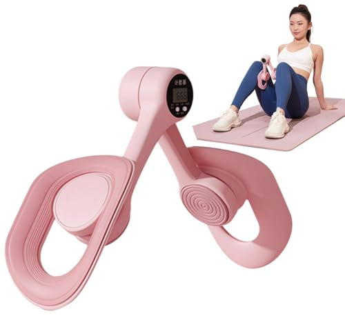 Thigh Trainer, Hip & Inner Thigh Exercise Equipment, Pelvic Floor Muscle Trainer, Automatic Counting, 360 Degree Rotation, Thigh Exercise Equipment for Home (count pink, 11.81*11.81inch)