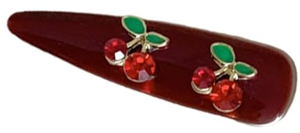 Horquilla plana con diamantes de imitación de cristal para la cabeza, clip elegante de cerezas para el pelo, accesorios para fotos