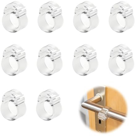wilcractk Topes Para Puertas, Tope Puerta Manilla en PVC Transparente, Sin Taladro, 10 Unidades, Protector Silencioso de Pared, Ideal para Hogar, Oficina o Piso Alquilado