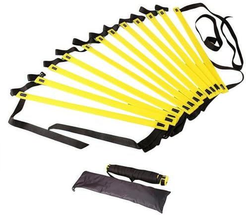 SAYEYBU Agility Ladder Set, Lightweight Speed Training Ladder, Adjustable Spacing, Portable Track Ladder with Carry Bag, Training Ladder for Soccer, Speed Fitness Feet Training,5m/10Rung