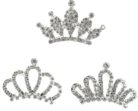 Gatuida Lot de 3 Peignes à Diadème pour Petites Filles, Strass, Taille Unique, Accessoire Cheveux Garçon et Filles, Fêtes, Anniversaires et Déguisements Plusieurs styles