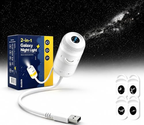 VanSmaGo USB svanhals galaxprojektor nattlampa, vit | USB-driven, svanhals design, galaxprojektion