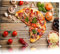 Pixxprint Leckere Pizza Italia auf Holztisch, Größe: 80x60cm, Leinwandbild, fertig gespannt, Wandbild, Dekoration, Kunstdruck, kein Poster