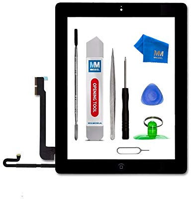 MMOBIEL Digitalizador Compatible con iPad 4 9.7 Plg. 2012 (Negro) Ensamble Pantalla táctil Frontal 9.7 pulg. Incl. Kit de htas.
