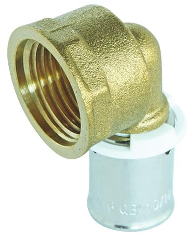 SOMATHERM FOR YOU, Coude femelle à sertir 12/17 pour tubes PER Ø12 - Raccord fiable et rapide à poser, compatible avec outils H, U, RF - Pression max 10 bars, T°C 5-90°C