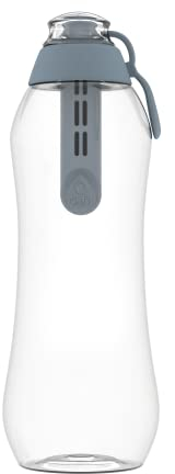 DAFI Trinkflasche mit Filter 0,7 L Grau - BPA-Frei Wasserflasche mit Wasserfilter, Sportflasche mit gefiltertes Wasser für Reisen, Filterflasche Outdoor + Aktivkohle Filter Water Bottle