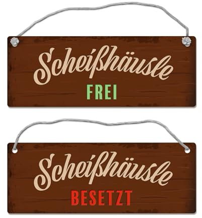 Scheißhäusle frei oder besetzt Wendeschild mit Kordel