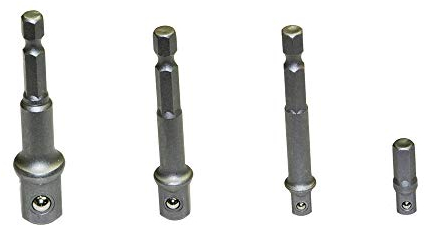 Red Tools Stecknuss-Adapter Set für Akkuschrauber & Akku-Bohrer - Sechskant - 1/2, 3/8, 1/4 Zoll Antrieb - Steckschlüssel-Aufsätze - 4-teilig RT20467