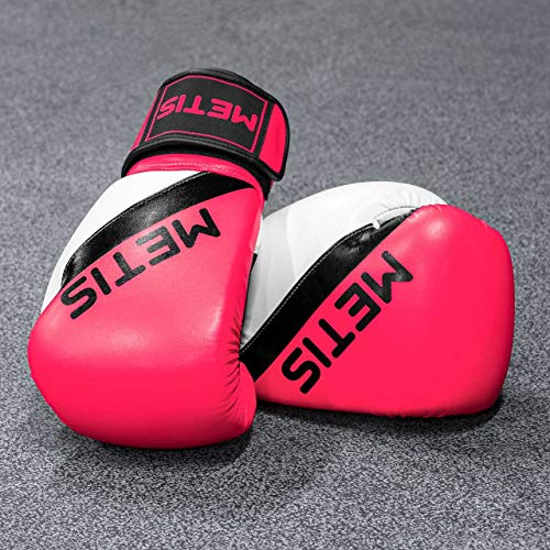 METIS Boxing Gloves | 6oz - 16oz Weighted Gloves for Boxing, MMA, Sparring, Martial Arts & Kickboxing Training | Workout Punching Gloves for Men & Women (14oz, Pink)