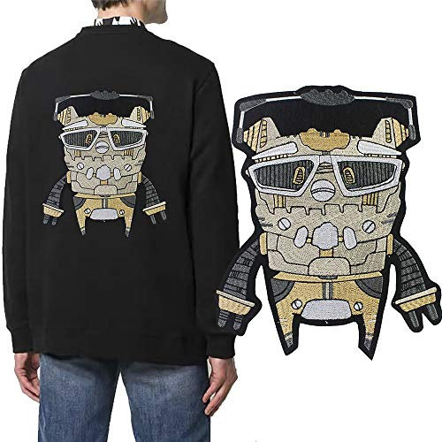 Embroidery Robot Patches Iron on for Clothes Heat Transfer Stickers Jacket Back Badges 1piece