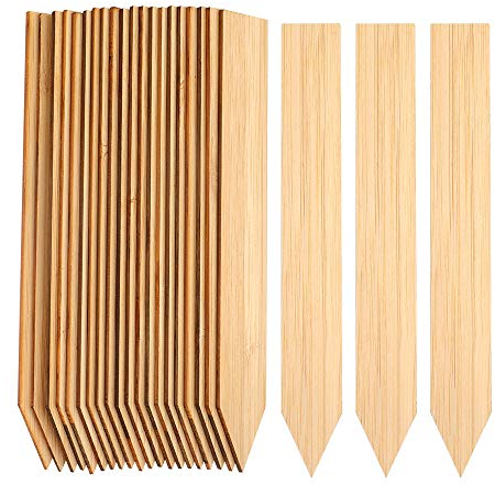 KINGLAKE 30Pcs Bamboo Plant Labels, 15x2cm Eco-Friendly Plant Markers Labels Bamboo Garden Name Tags for Herbs Seed Vegetables Flowers