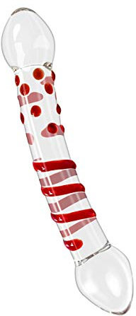 Glas Dildo Glas Analkugeln Analdildo Glasdildo Glasplug für G-Punkt und Anus Stimulator Kristall Anal Dildo Glas Doppeldildo für Frauen und Männer (Rot)