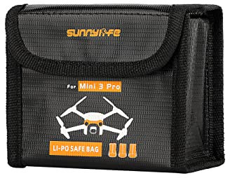 Mini 3 4 5 Pro Battery Storage Bag for DJI Mini 5 Pro/4 Pro/3 Pro Camera Drone RC Quadcopter Lipo Safe Pouch Fireproof Explosionproof Batteries Case Guard for Storage and Charging (for 3 battery)