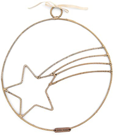Riviera Maison Rattan Xmas Star Wall Decoration - Wanddekoration Weihnachten - Rattan Lasio - Natürlich - (LxBxH) 1x40x45