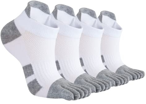 ss soxsense Toe Socks for Men and Women Athletic Running Five Finger Five Toe Socks with Premium Cotton LightWeight Size 6-14 (US, Alpha, X-Large, Regular, Regular, White)