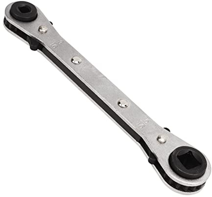 Refrigeration Ratchet Wrench,HVAC Service Wrench with 4 Different Sizes 3/8” 1/4” 5/16'' 3/16'' for Air Conditioning, Refrigeration Equipment, Equipment Repair