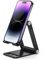 UGREEN Phone Stand Desk Foldable Holder Adjustable Portable Mobile Travel Table Mount Aluminum Compatible for iPhone 17 Pro Max Air 16 15 Plus 14 13 12,Galaxy S24 Ultra,Pixel 10 9 8,iPad Mini(Black)